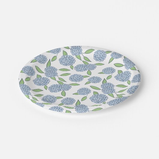 Preppy Hydrangea New England Bruiloft Papieren Bordje (Gekanteld)