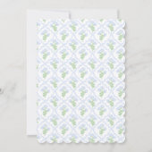 Preppy Hydrangea Waterverf Trellis Wedding Kaart (Achterkant)