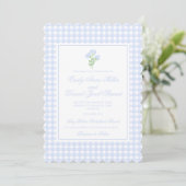 Preppy Hydrangea Waterverf Trellis Wedding Kaart (Staand voorkant)