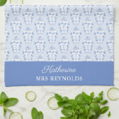 Preppy Iets Blue Monogram Theedoek (Gevouwen)