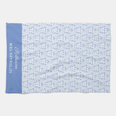 Preppy Iets Blue Monogram Theedoek (Horizontaal)