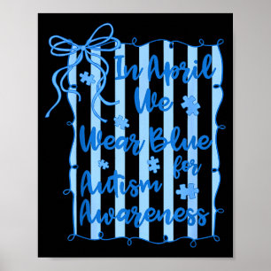Preppy in april draag blauw autism bewustzijn coqu poster