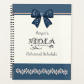 Preppy Indigo Blauw Bloemig Viola Orkest Planner (Voorkant)