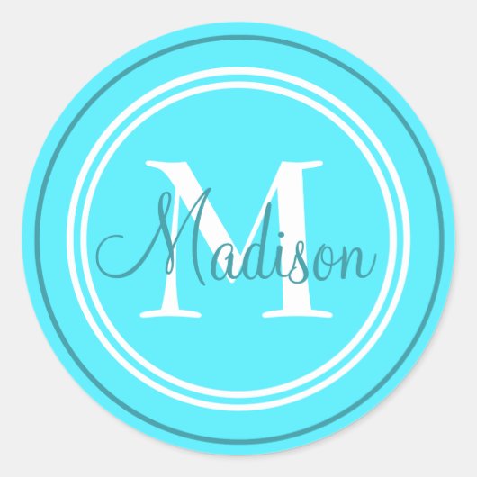 Preppy Initiaal monogram/naam envelop zegel (Voorkant)