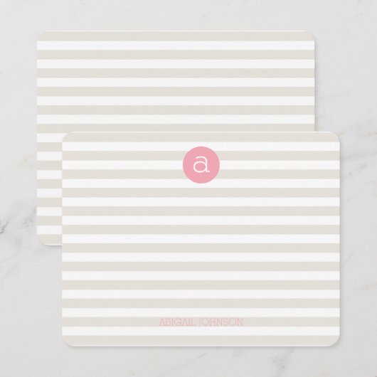 Preppy Initiaal - Persoonlijke briefkaart (Voorkant / Achterkant)