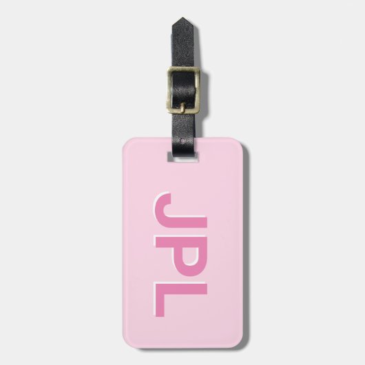 Preppy Initial Monogram Personalized Bagagelabel (Voorkant verticaal)