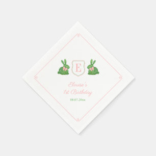 Preppy Initialen Lente Verjaardagsfeestje Voor Mei Servet