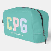 Preppy initialen schattig trendy gepersonaliseerd toilettasje (Rechterhoek)