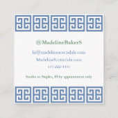 Preppy Interior Designer Monogram Banana Tree Vierkante Visitekaartje (Achterkant)