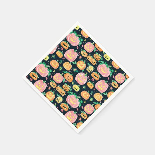 Preppy Jack-O’-Lantern Halloween Servet (Hoek)