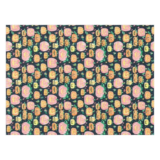 Preppy Jack-O’-Lantern Halloween Tafelkleed (Voorkant (Horizontaal))