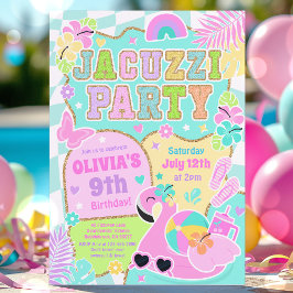 Preppy Jacuzzi Verjaardagsfeest Hot Tub Verjaardag Kaart