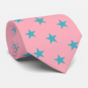 Preppy Jockey Zijde Roze Blauw Groen Sterren Derby Stropdas