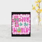 Preppy Joy To The World Christian Christmas Cross Kaart (Gele Bloem)