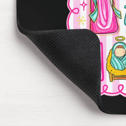 Preppy Joy To The World Christian Christmas Cross Muismat (Hoek)