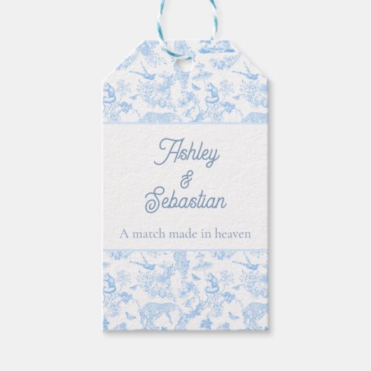 Preppy Jungle Chinoiserie Toile Cadeaulabel (Voorkant)