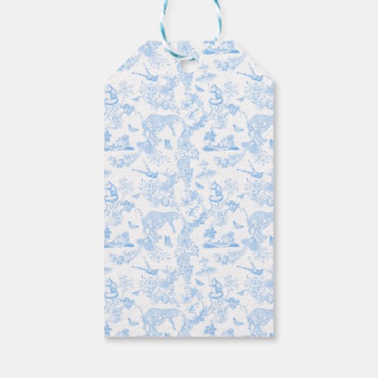 Preppy Jungle Chinoiserie Toile Cadeaulabel (Achterkant)