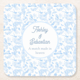 Preppy Jungle Chinoiserie Toile Kartonnen Onderzetters