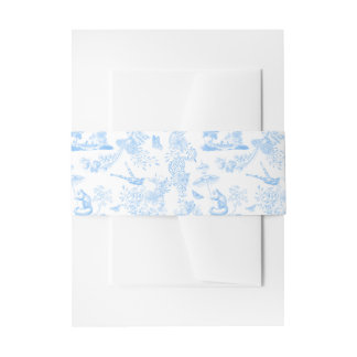 Preppy Jungle Chinoiserie Toile Uitnodigingen Wikkel