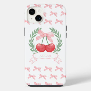 Preppy Kersen Roze Strikken Lauwerkrans Logo Naam