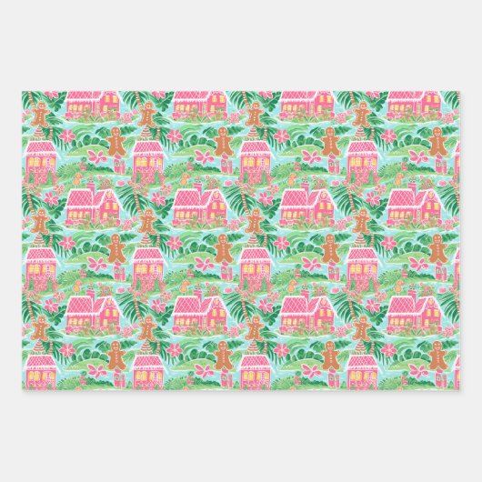 Preppy kerst inpakpapier vel (Voorkant)