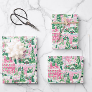 Preppy kerst inpakpapier vel