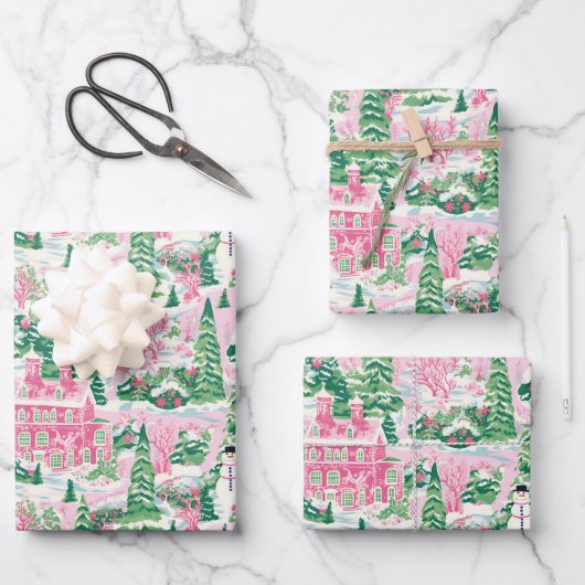 Preppy kerst inpakpapier vel (Voorkant)