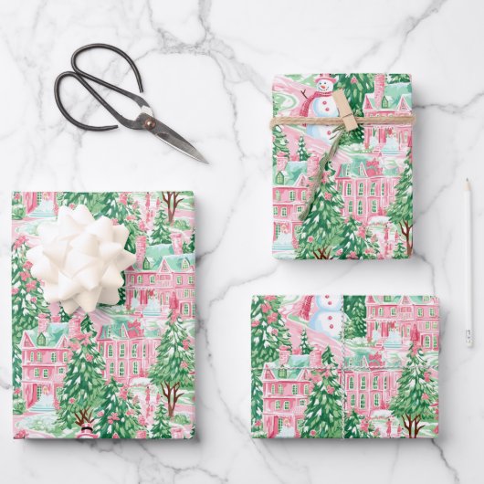 Preppy kerst inpakpapier vel (Voorkant)