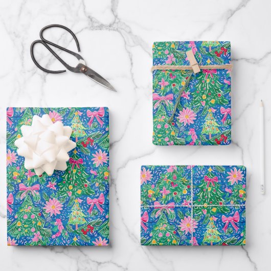 Preppy kerst inpakpapier vel (Voorkant)