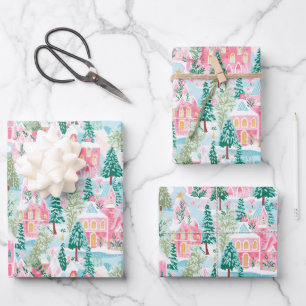 Preppy kerst inpakpapier vel