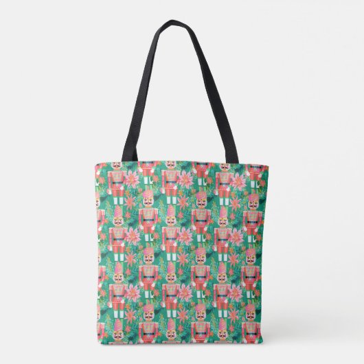 Preppy Kerst Notenkraker monogram Tote Bag (Achterkant)