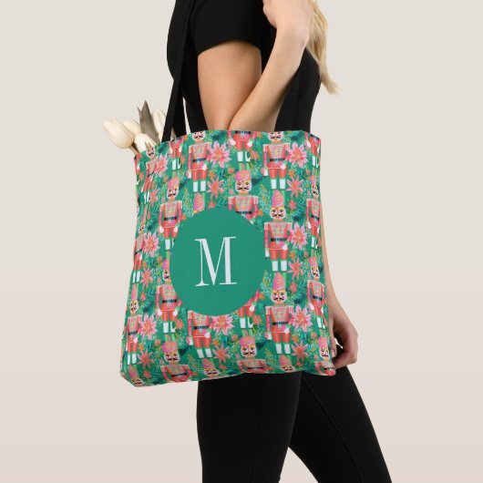 Preppy Kerst Notenkraker monogram Tote Bag (Dichtbij)