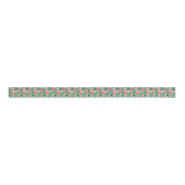 Preppy Kerst Waterverf Roze Groene Notenkraker Grosgrain Lint (Voorkant)