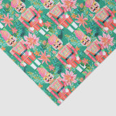 Preppy Kerst Waterverf Roze Groene Notenkraker Tissuepapier (Detail)