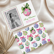 Preppy Kerstbal Ornamenten Foto Vakantie