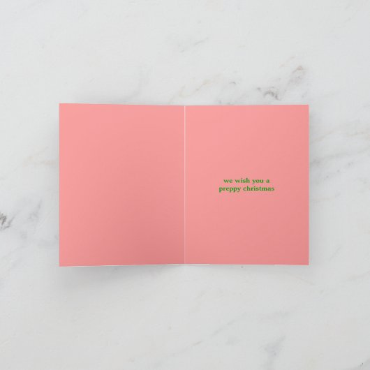 PREPPY KERSTBOMEN FEESTDAGEN KAART (Binnen)