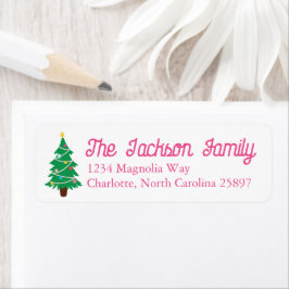 Preppy Kerstboom Gepersonaliseerd Retouradres Etiket