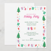 Preppy Kerstboom Gift Snoep Holiday Party Kaart (Voorkant / Achterkant)