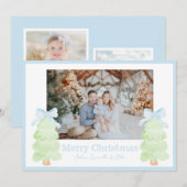 Preppy kerstboom met boog feestdagenkaart (Voorkant / Achterkant)