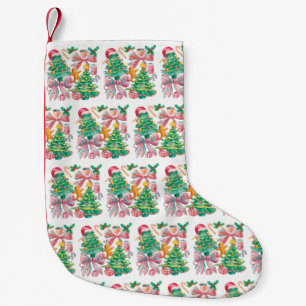 Preppy Kerstboom Strik Roze Blauw Coquette Kleine Kerstsok