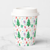 Preppy Kerstboom Vakantie Papieren Bekers (Achterkant)