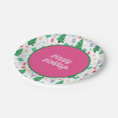 Preppy Kerstboom Vakantie Papieren Bordje (Gekanteld)