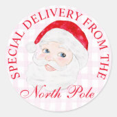 Preppy  kerstcadeaus ronde sticker (Voorkant)