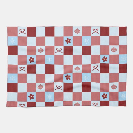 Preppy-kerstcontrole Theedoek (Horizontaal)
