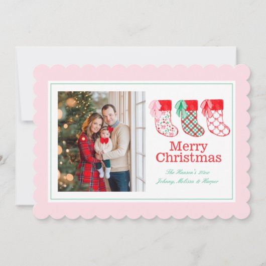 Preppy Kerstkousen Kerstmis Feestdagenkaart (Voorkant)