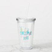 Preppy kerstlampjes op maat acryl drinkbeker (Achterkant)