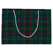 Preppy Kerstmis Donkergroen Geruit II Groot Cadeauzakje (Achterkant)