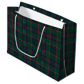 Preppy Kerstmis Donkergroen Geruit II Groot Cadeauzakje (Voorkant Gekanteld)
