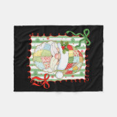 Preppy Kerstmis Kerstman Patchwork Kerst Vrouwen Fleece Deken (Voorkant (Horizontaal))
