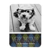 Preppy Kerstmis met één foto Magneet (Verticaal)
